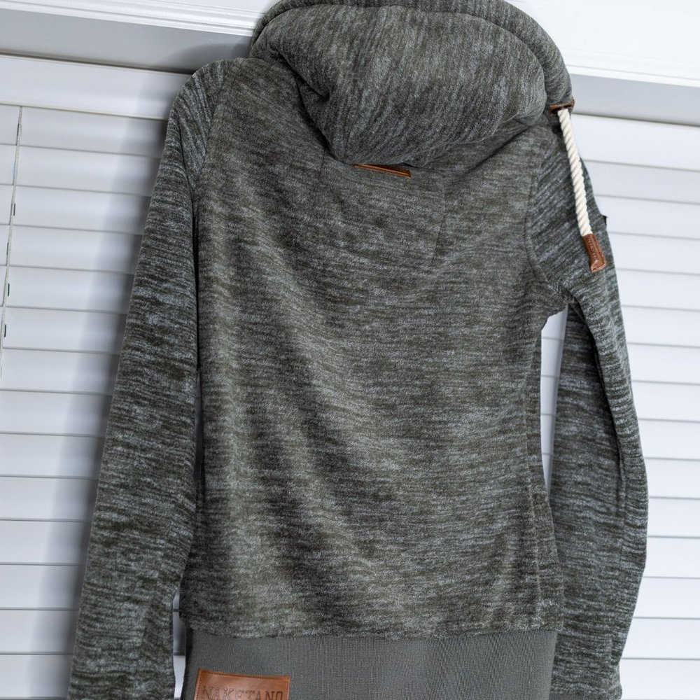 XS Super rare fleece Imported from Germany Naketano Side Zip Hoodie. - Picture 3 of 4